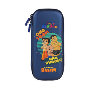 Smily Kiddos - Licensed Chhota Bheem  - Stylish & Spacious Hardtop EVA Pencil Case  One Team - Metallic Blue