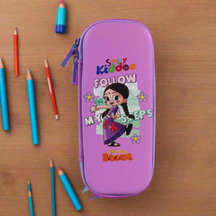 Smily Kiddos - Licensed Chhota Bheem  - Stylish & Spacious Hardtop EVA Pencil Case  Chutki follow My Steps - Purple