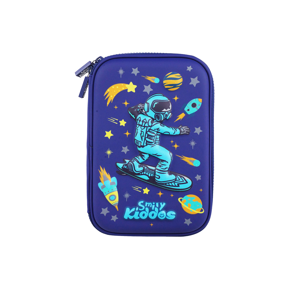 Space Astronaut Pencil Case V3 | Durable Hardtop Stationery Organizer | Single Compartment, Trendy & Spacious – Blue