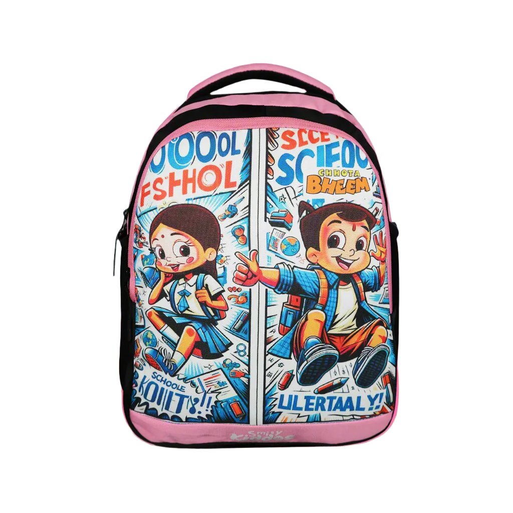 Smily Kiddos - Licensed Chhota Bheem Preschool Backpack I - Light Pink