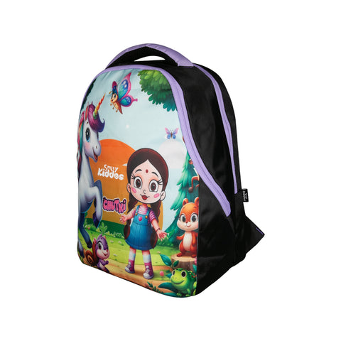 Image of Smily Kiddos - Licensed Chhota Bheem Chutki Junior Backpack 2 -  Purple