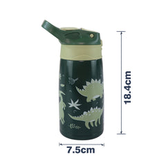 Smily Kiddos Insulated Water Bottle 450ml - Dino Theme Green