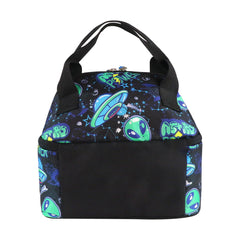 Smily Kiddos Double Decker Lunch Bag Alien Theme- Black LxWxH :25.5 X 17 X 20 CM