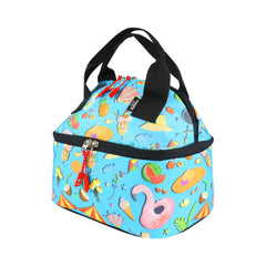 Smily Kiddos Double Decker Lunch Bag Picnic Theme- Blue LxWxH :25.5 X 17 X 20 CM