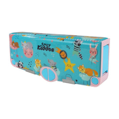 Smily Kiddos Pop Out Pencil box Rainbow Animals - Teal Blue