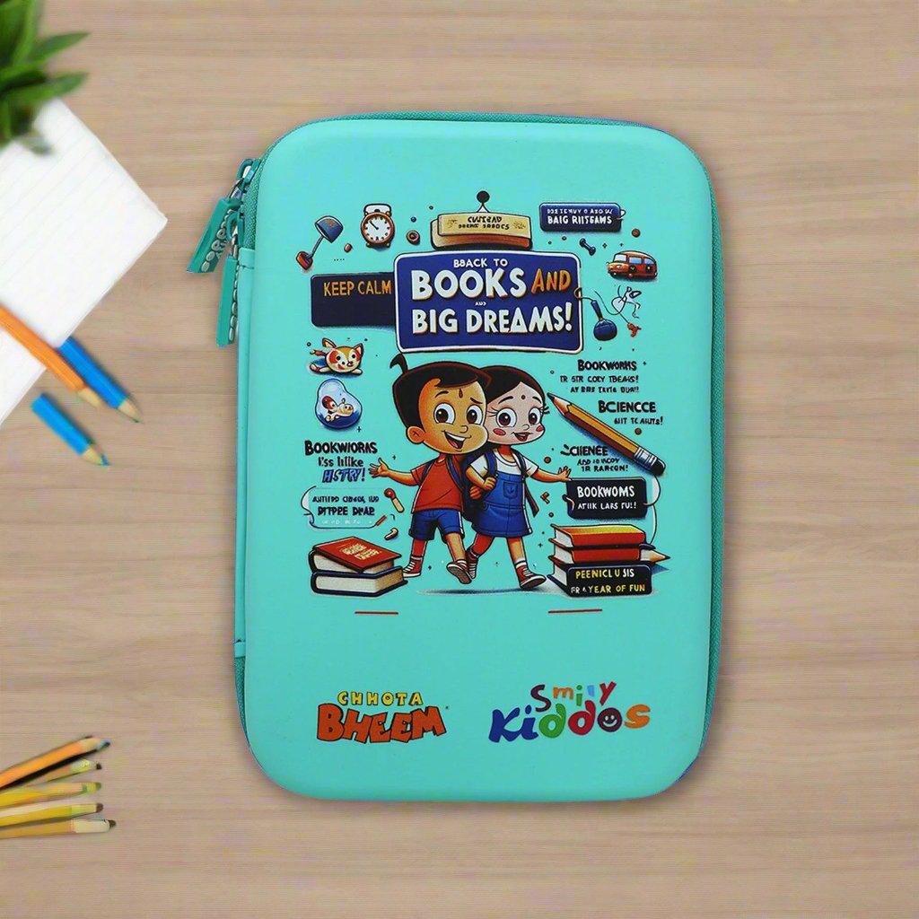 Smily Kiddos - Licensed Chhota Bheem  - Stylish & Spacious Hardtop EVA Pencil Case - Green