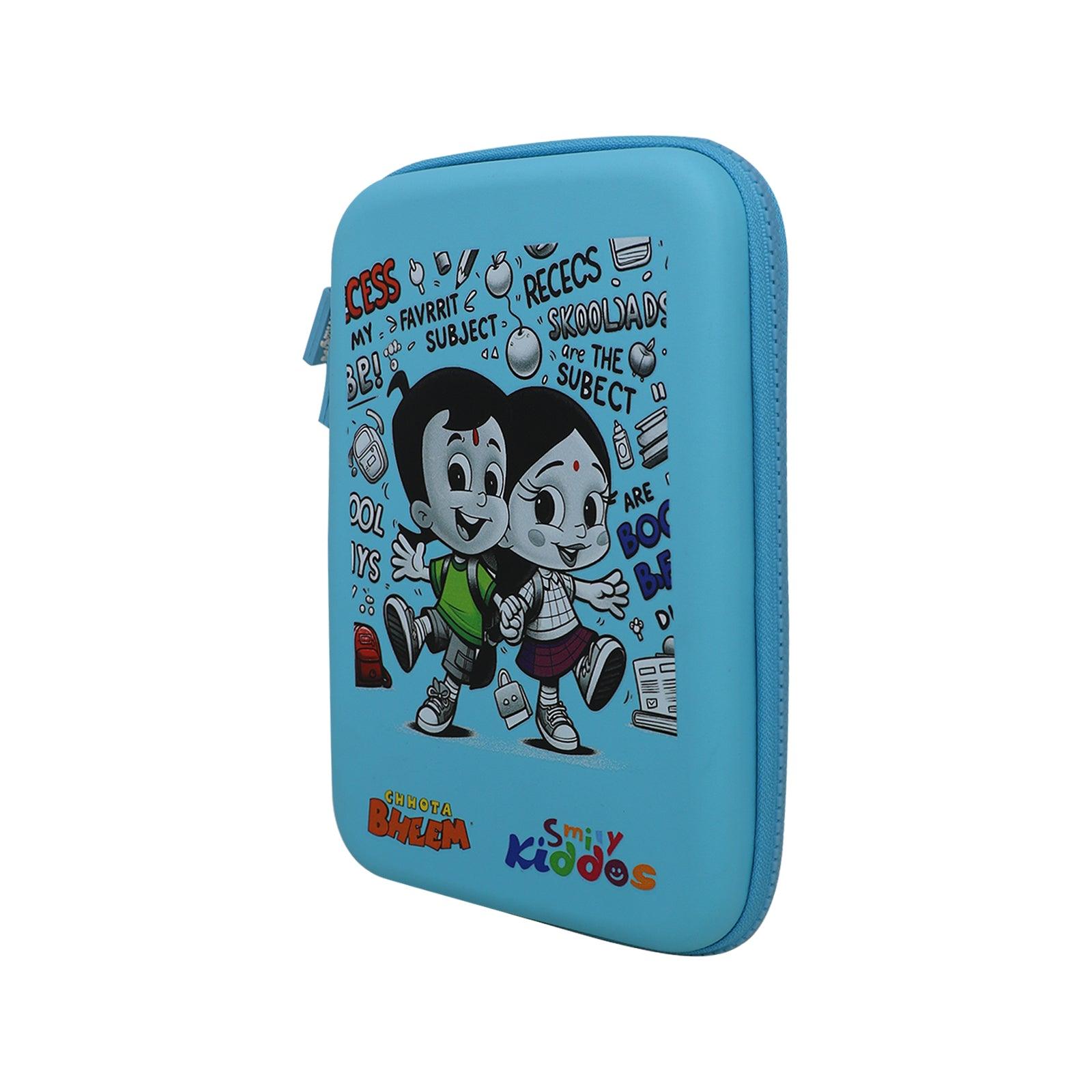 Smily Kiddos - Licensed Chhota Bheem  - Stylish & Spacious Hardtop EVA Pencil Case BTS - Light Blue