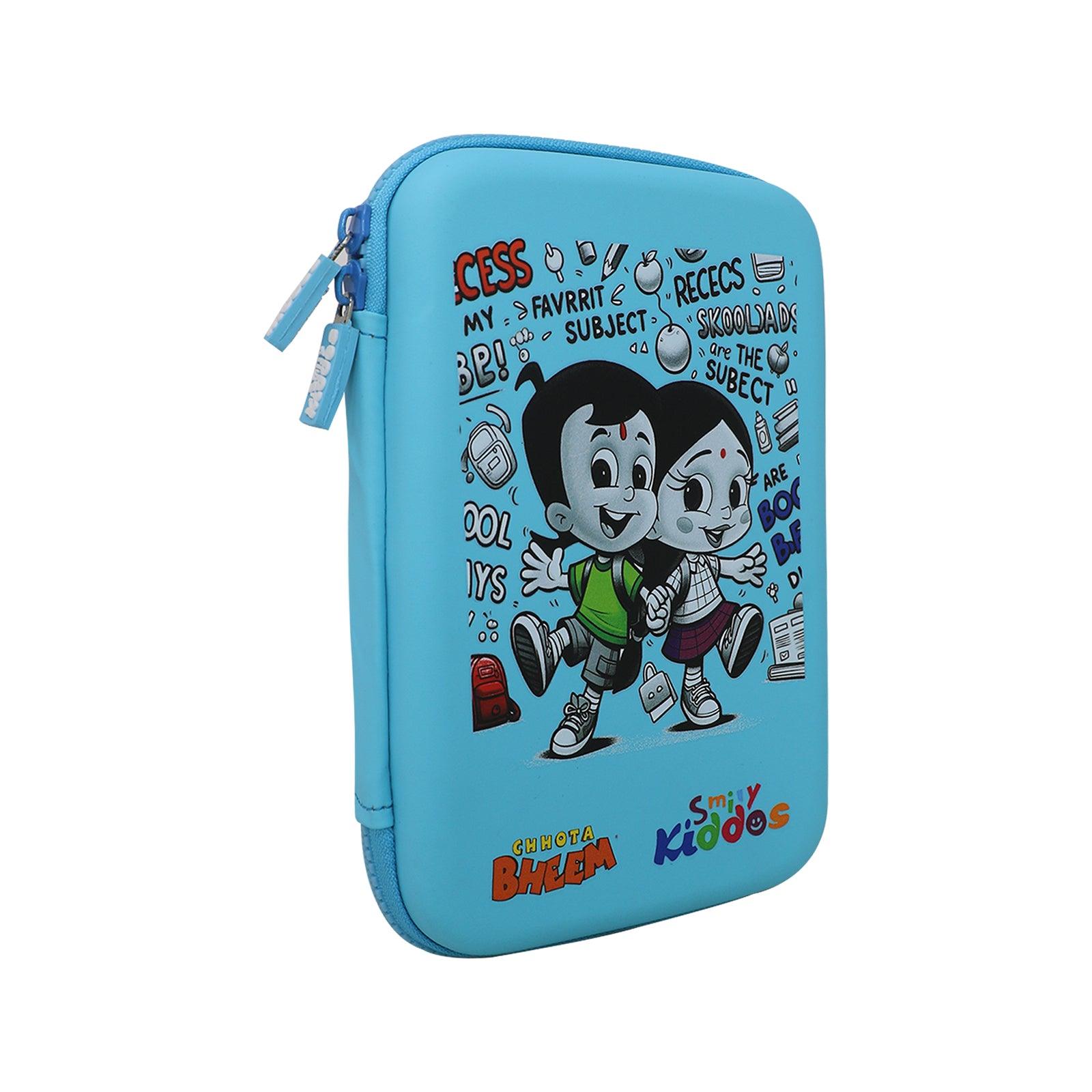 Smily Kiddos - Licensed Chhota Bheem  - Stylish & Spacious Hardtop EVA Pencil Case BTS - Light Blue