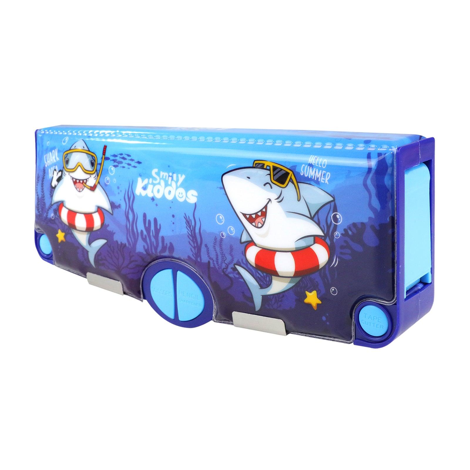 Smily Kiddos Pop Out Pencil box Shark Theme - Blue