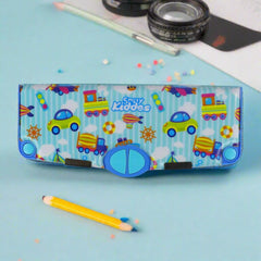 Smily Kiddos Pop Out Pencil box Transport Theme - Light Blue