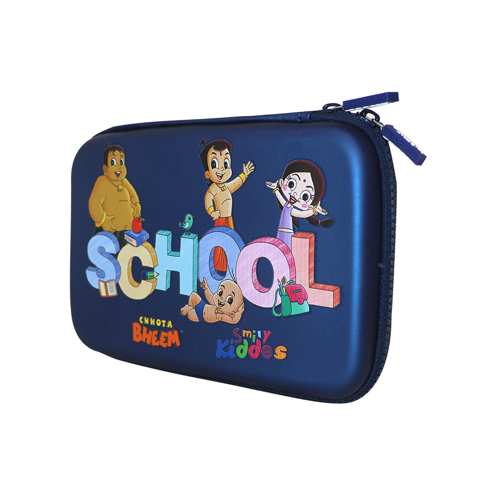 Smily Kiddos - Licensed Chhota Bheem  - Stylish & Spacious Hardtop EVA Pencil Case School Theme - Blue