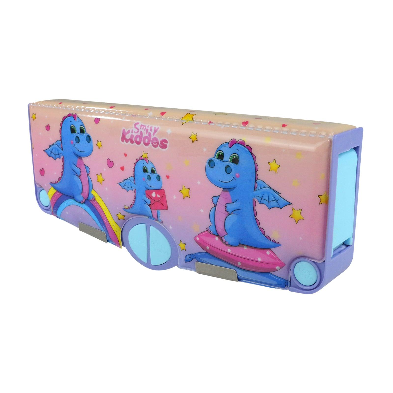 Smily Kiddos Pop Out Pencil box Dragon Theme - Light Pink