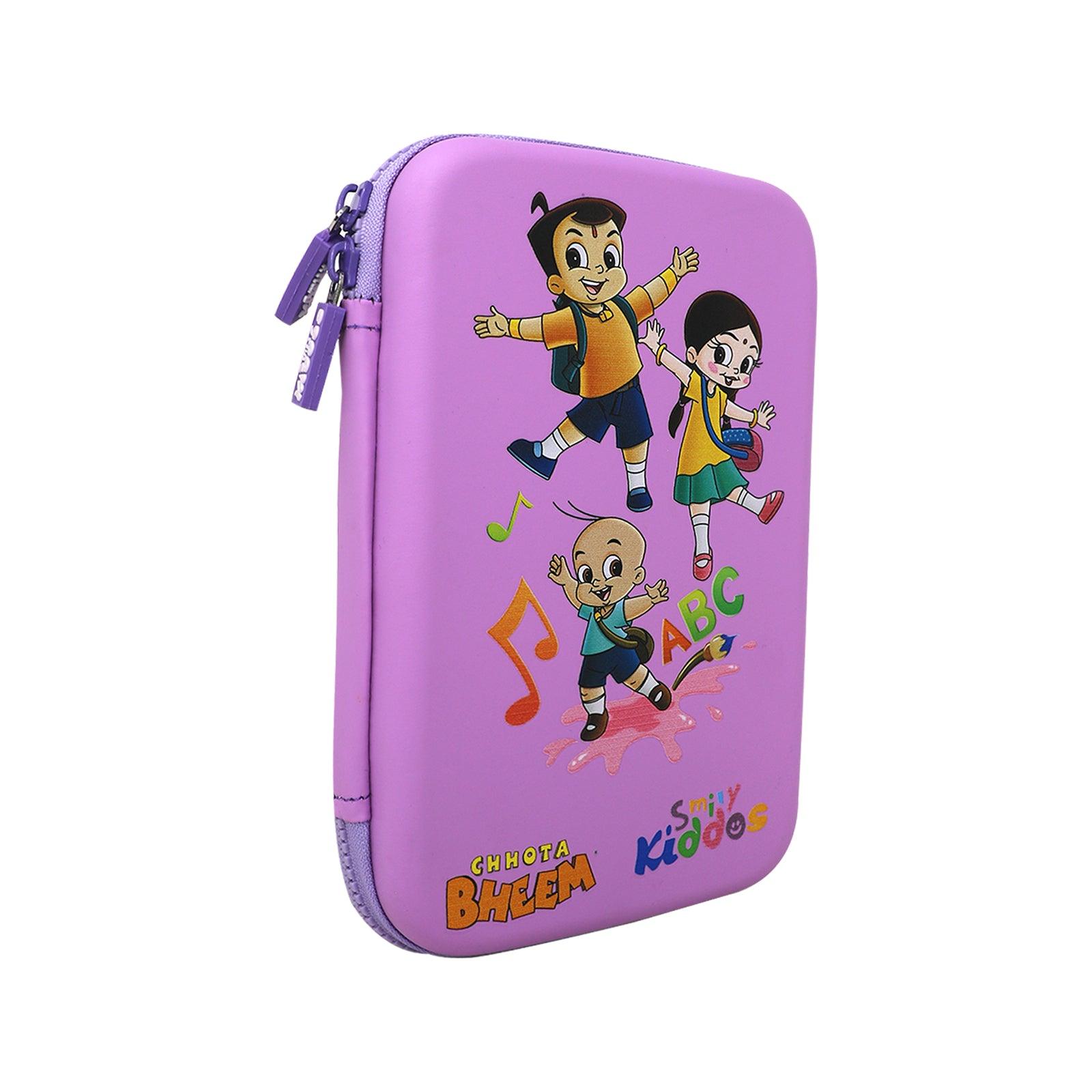 Smily Kiddos - Licensed Chhota Bheem  - Stylish & Spacious Hardtop EVA Pencil Case Musical - Purple