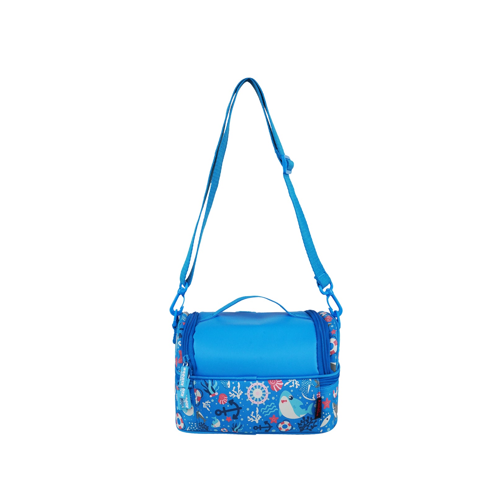 Double Decker Lunch Bag V3 | Baby Shark Theme | Insulated & Spacious Lunch Tote for Kids - Blue