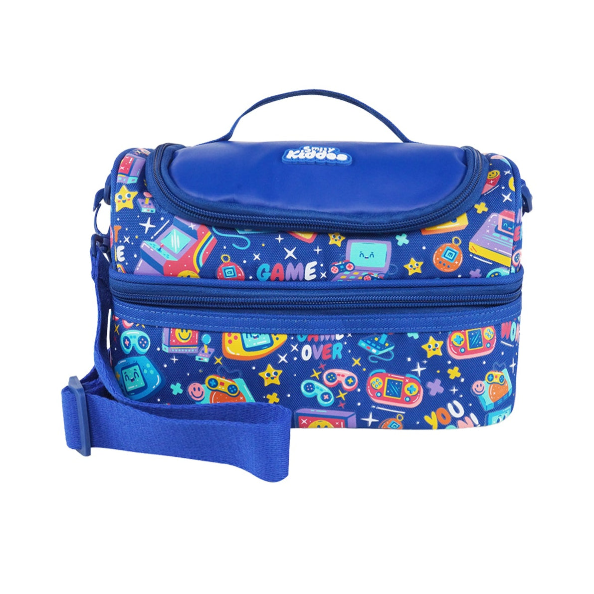 Double Decker Lunch Bag V3 | Gamer Theme | Insulated & Spacious Lunch Tote for Kids - Blue