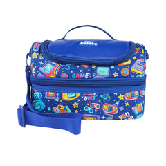 Double Decker Lunch Bag V3 | Gamer Theme | Insulated & Spacious Lunch Tote for Kids - Blue