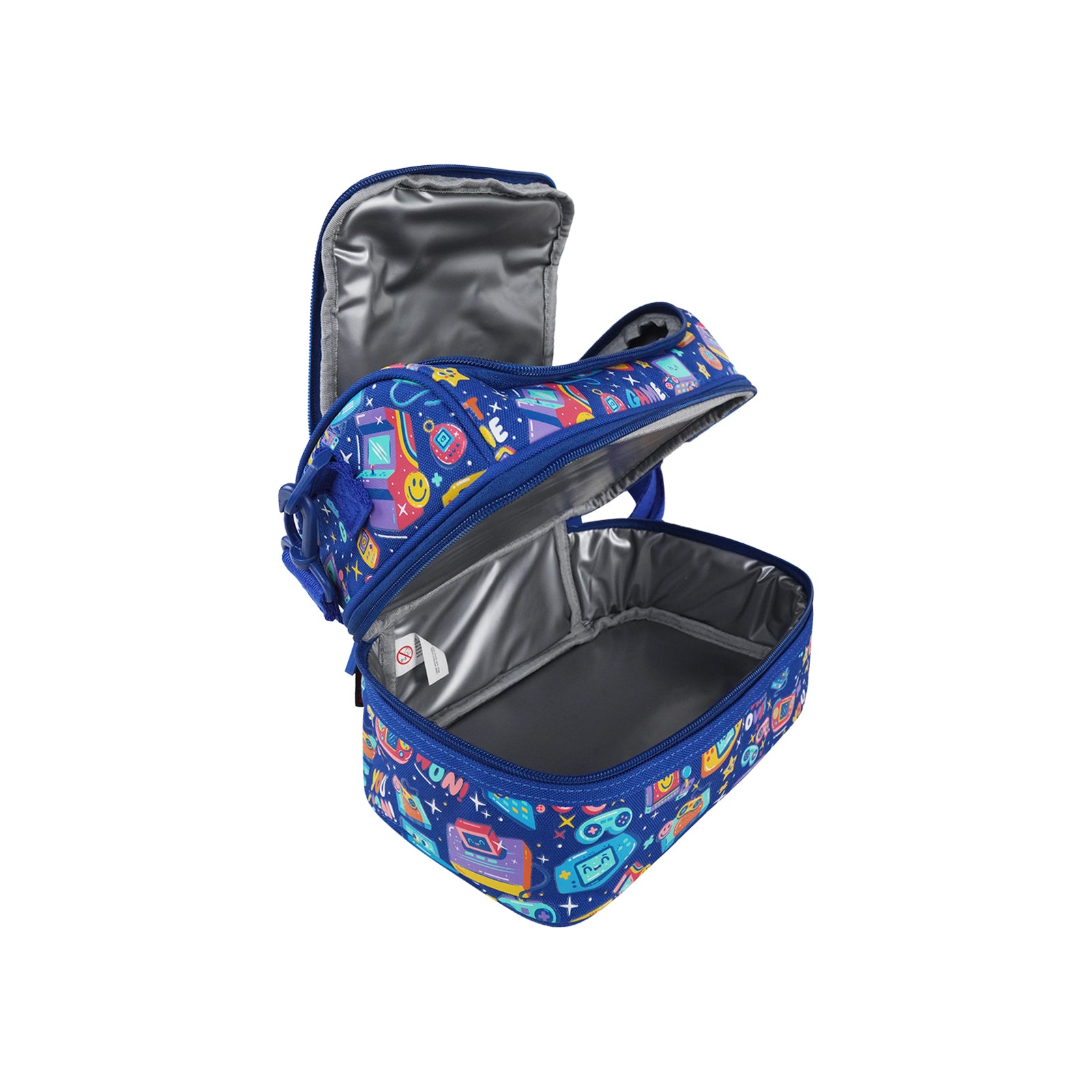 Double Decker Lunch Bag V3 | Gamer Theme | Insulated & Spacious Lunch Tote for Kids - Blue