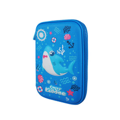 Single Compartment Pencil Case V3 | Baby Shark Theme | Durable & Spacious Hardtop Stationery Organizer - Blue