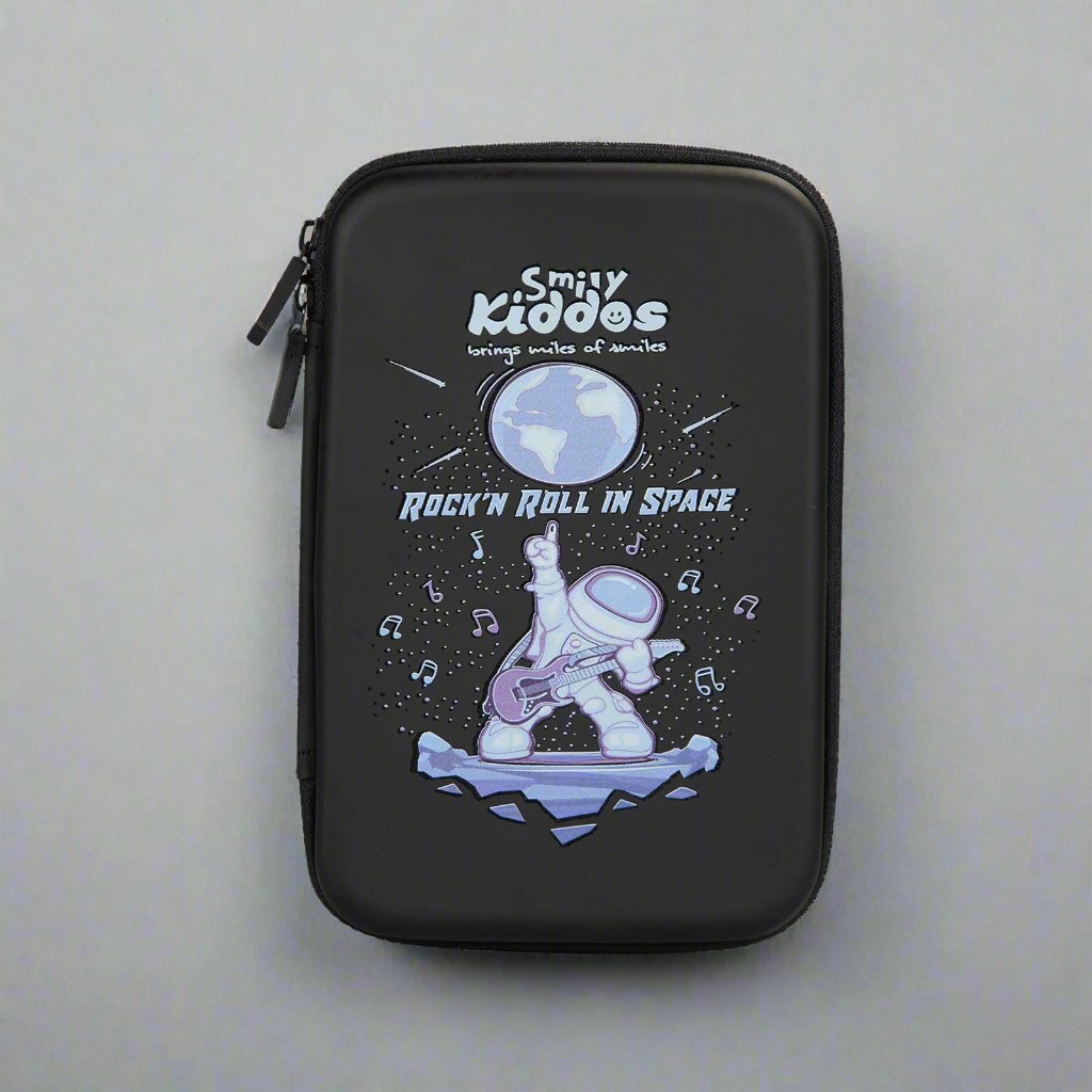 Smily Kiddos Single compartment eva pencil case - Space Rock Star Black