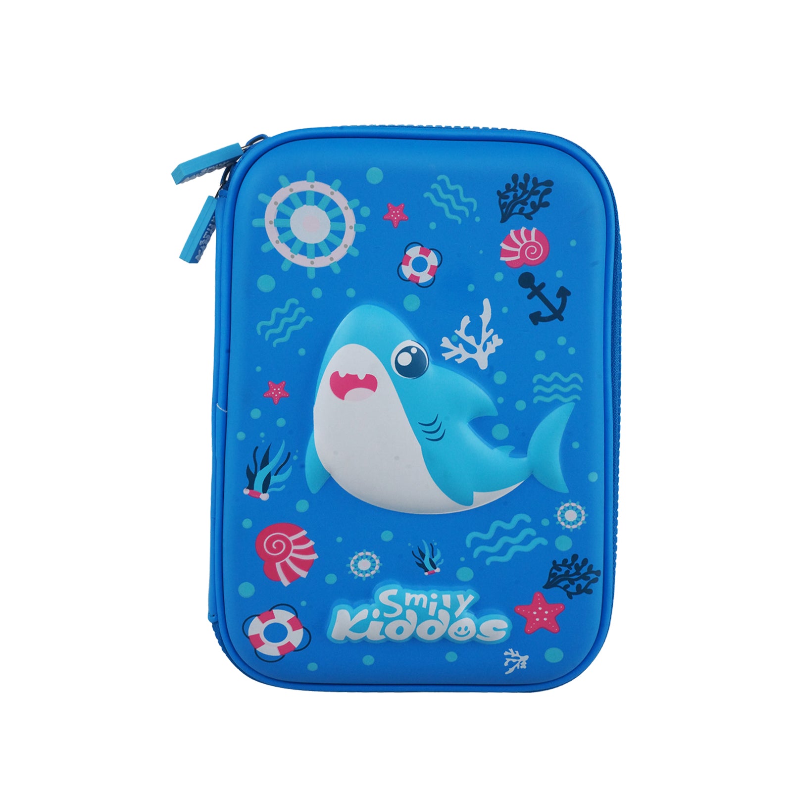 Baby Shark Theme 3-in-1 School Combo Pack | Backpack, Insulated Lunch Bag & Hardtop Pencil Case – Light Blue