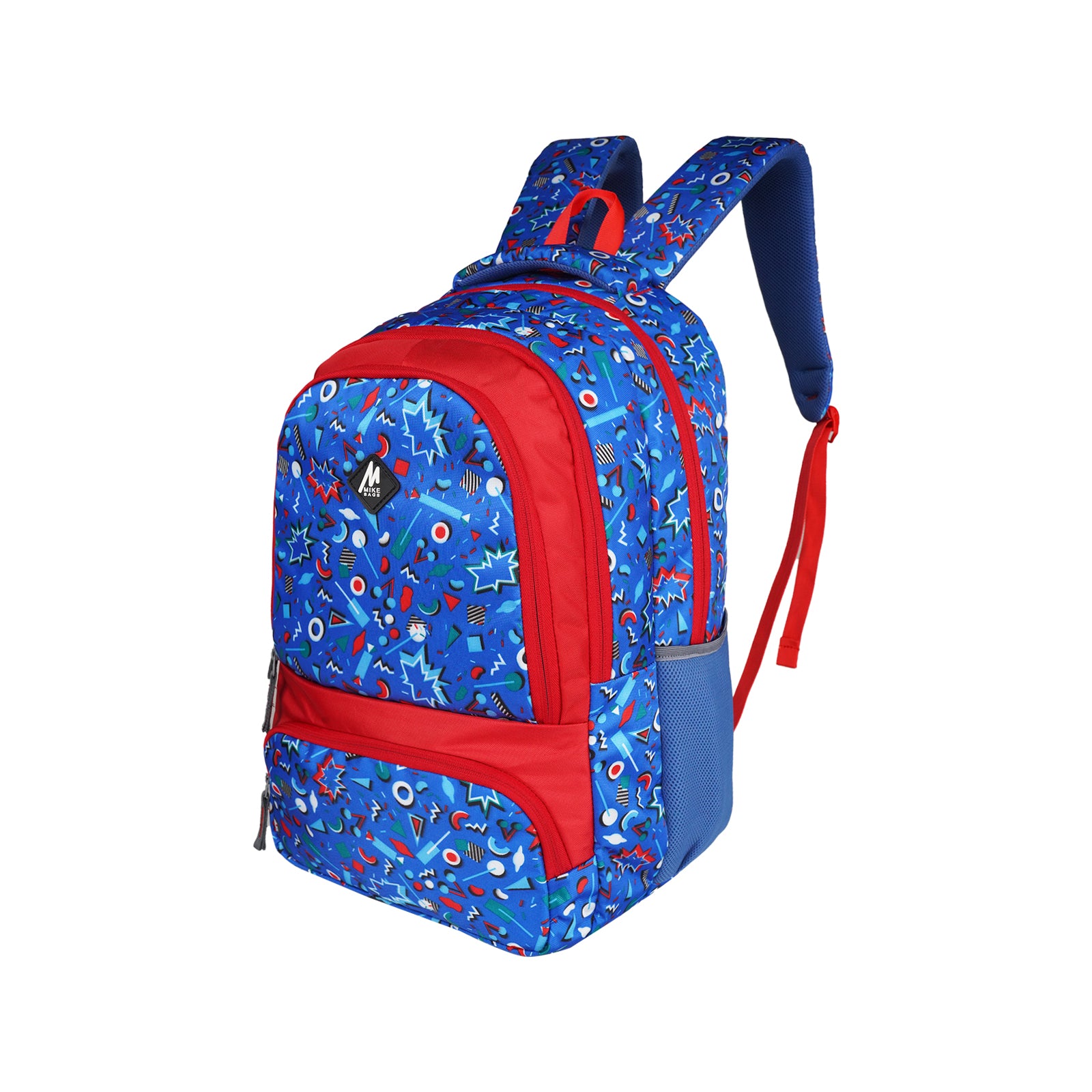 Mike Laren Laptop Backpack- Teal Blue & Red