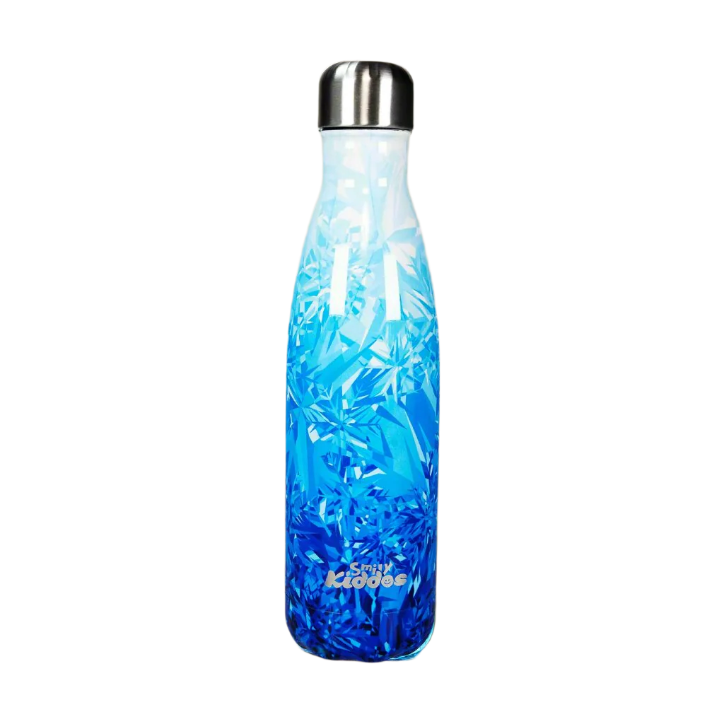 Snow Flake Theme straight water bottle stainless steel