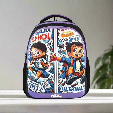 Image of Smily Kiddos - Licensed Chhota Bheem Preschool Backpack I - Purple