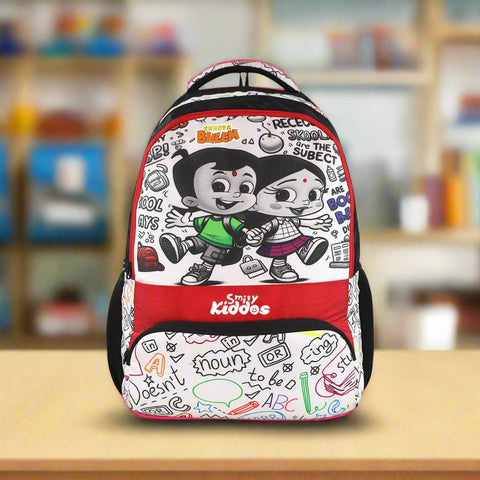 Image of Smily Kiddos - Licensed Chhota Bheem Junior Backpack Too Cool IV -Red & Black