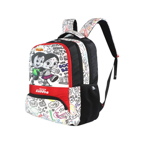 Image of Smily Kiddos - Licensed Chhota Bheem Junior Backpack Too Cool IV -Red & Black