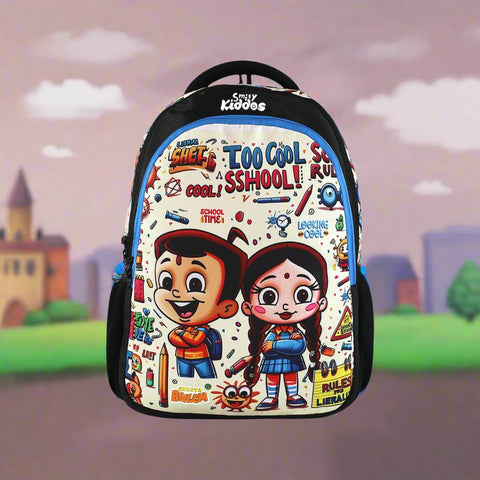 Image of Smily Kiddos - Licensed Chhota Bheem Junior Backpack Too Cool III -Black & T Blue