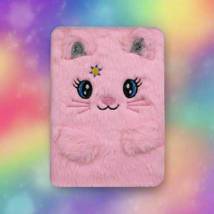 Smily Kiddos kitty Theme Fluffy Notebook Light Pink