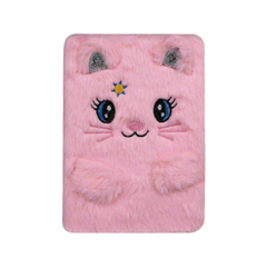 Kitty - Themed Fluffy Notebook - Light Pink