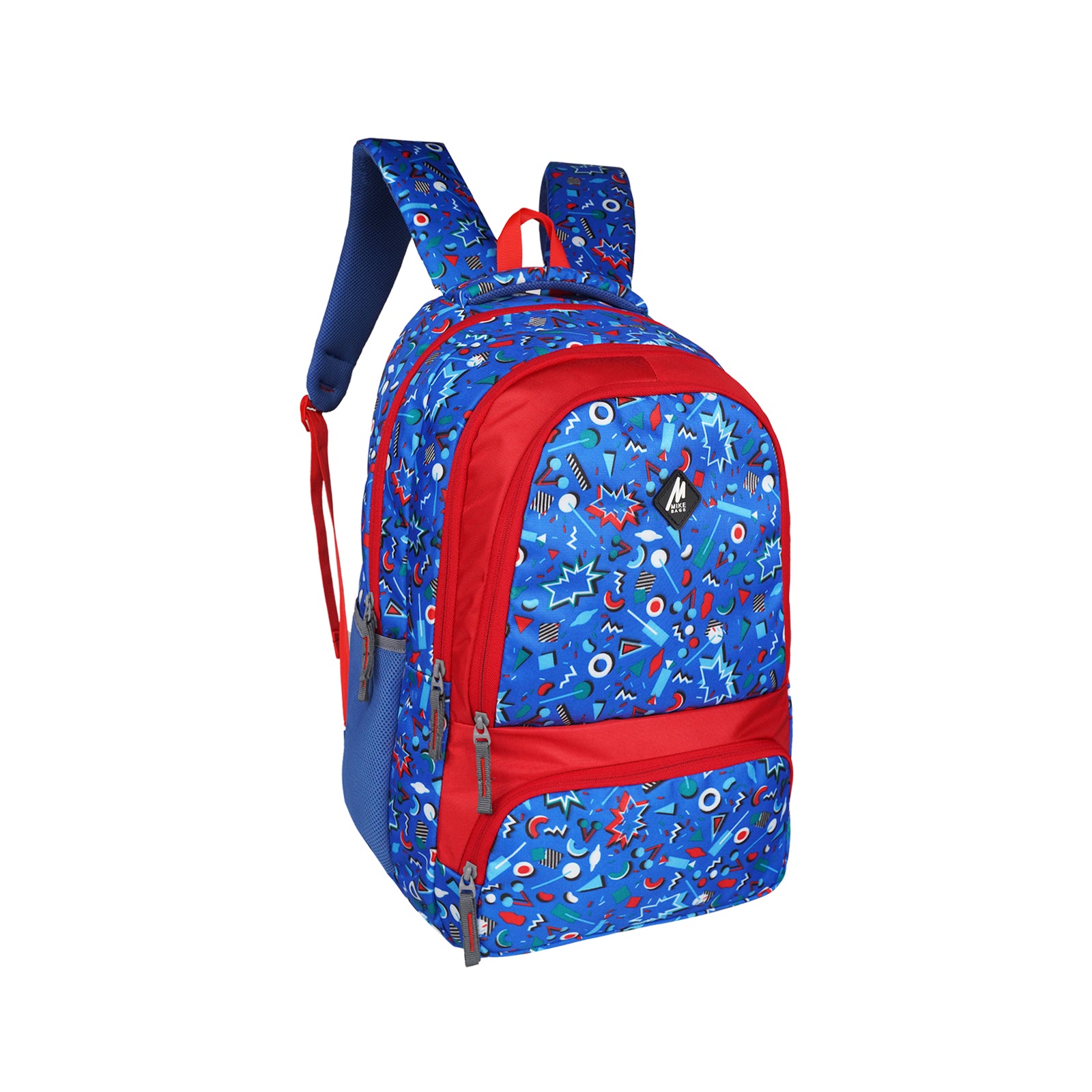 Mike Laren Laptop Backpack- Teal Blue & Red