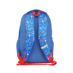 Mike Laren Laptop Backpack- Teal Blue & Red