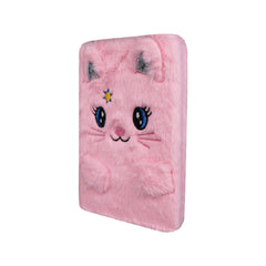 Kitty - Themed Fluffy Notebook - Light Pink