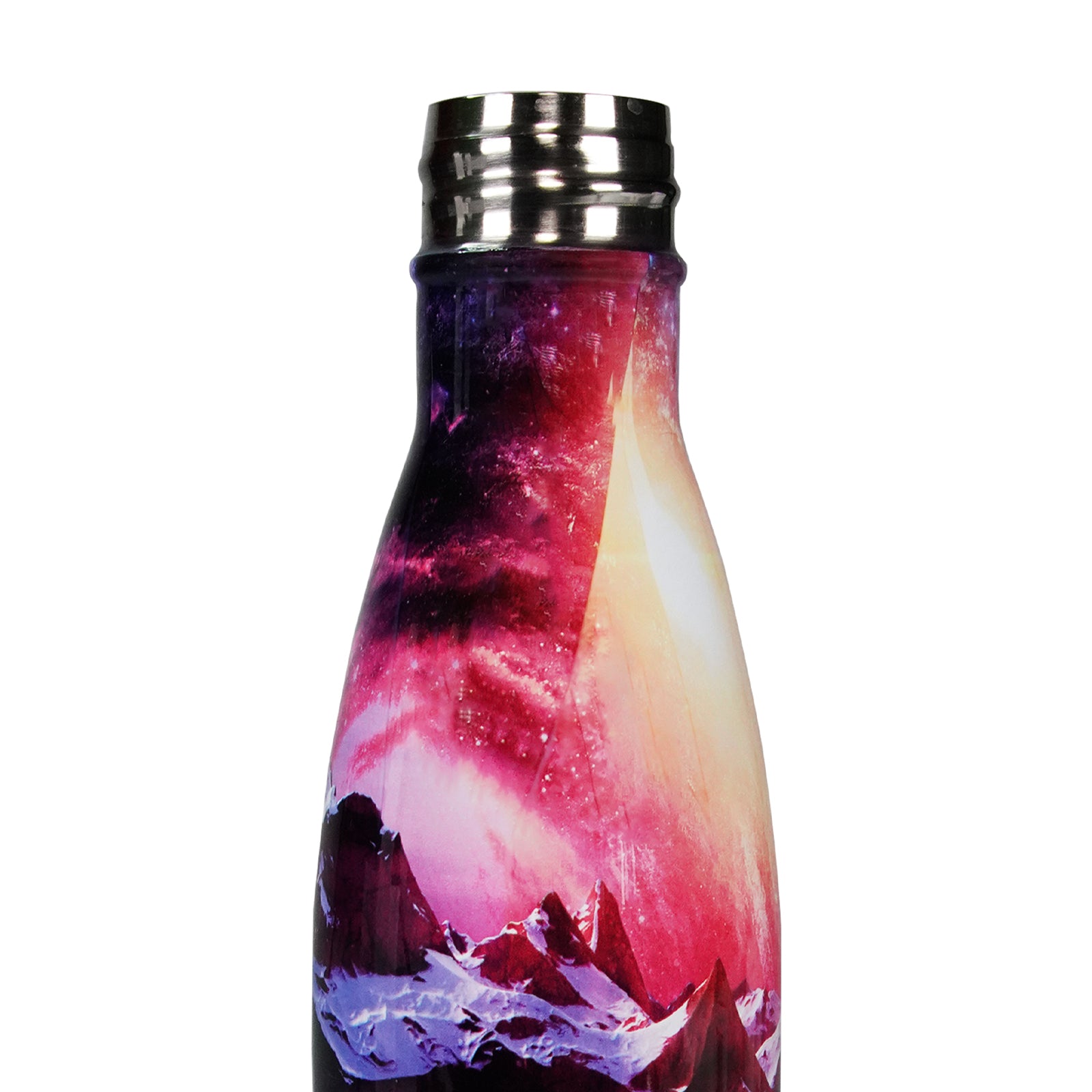 Mountain Theme stainless steel water bottle cap open