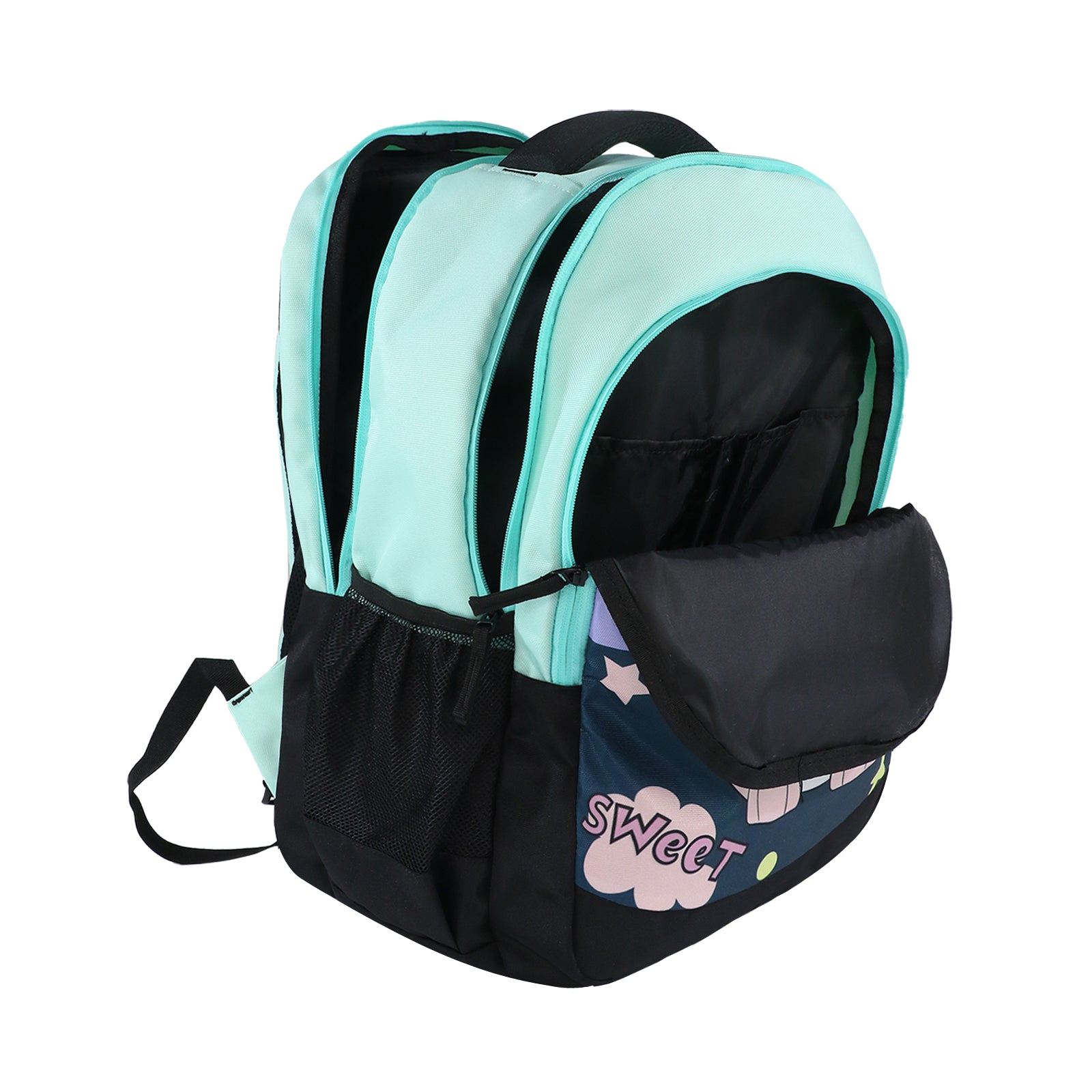 Junior School Bag Cute Dragon green open 2