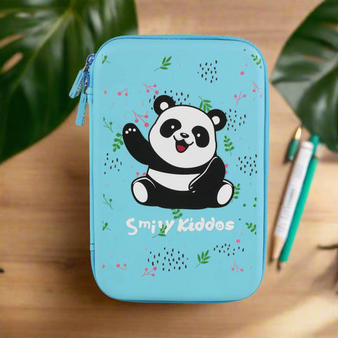 Image of Smily Kiddos Single Compartment Eva Pencil Happy Panda - Light Blue