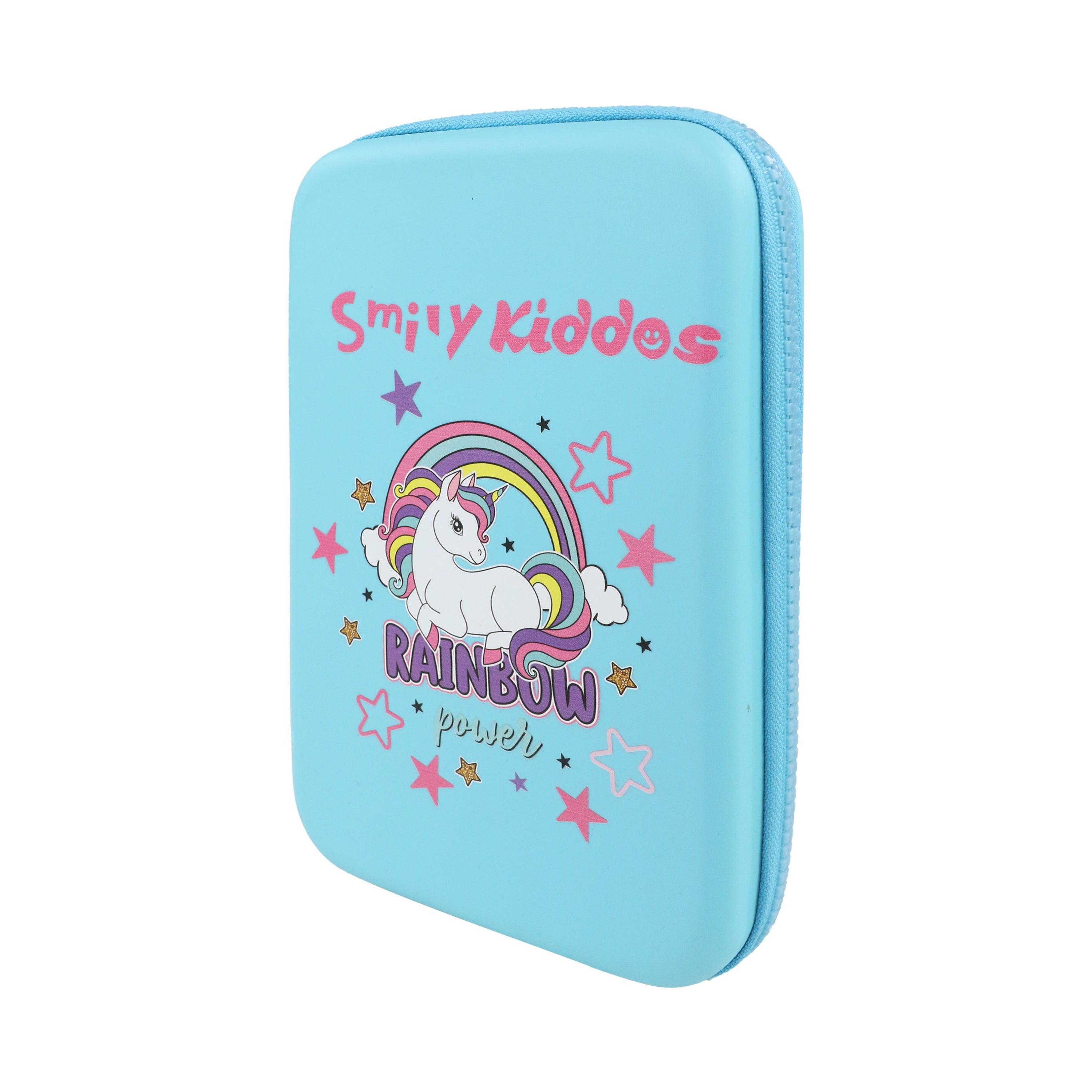 Smily Kiddos Single Compartment Eva Pencil Unicorn Power- Light Blue