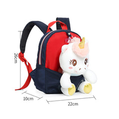 Smily kiddos Unicorn Plush toy Backpack -blue-red