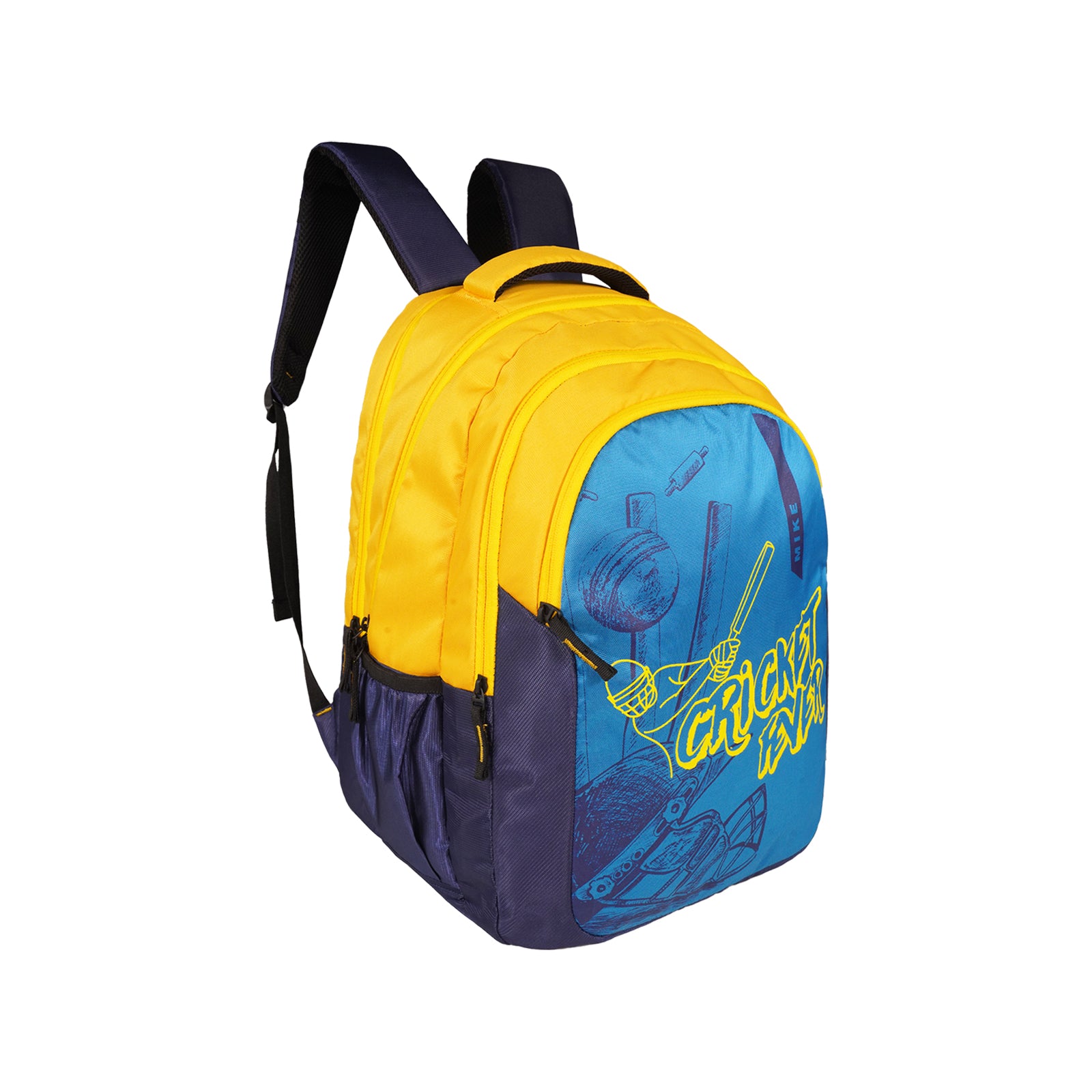 Mike 36L Junior Champion Backpack Cricket Theme - Yellow