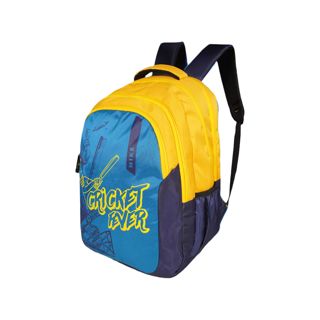 Mike 36L Junior Champion Backpack Cricket Theme - Yellow