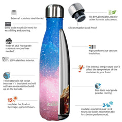 Galaxy Theme water bottle for kids stainless steel features