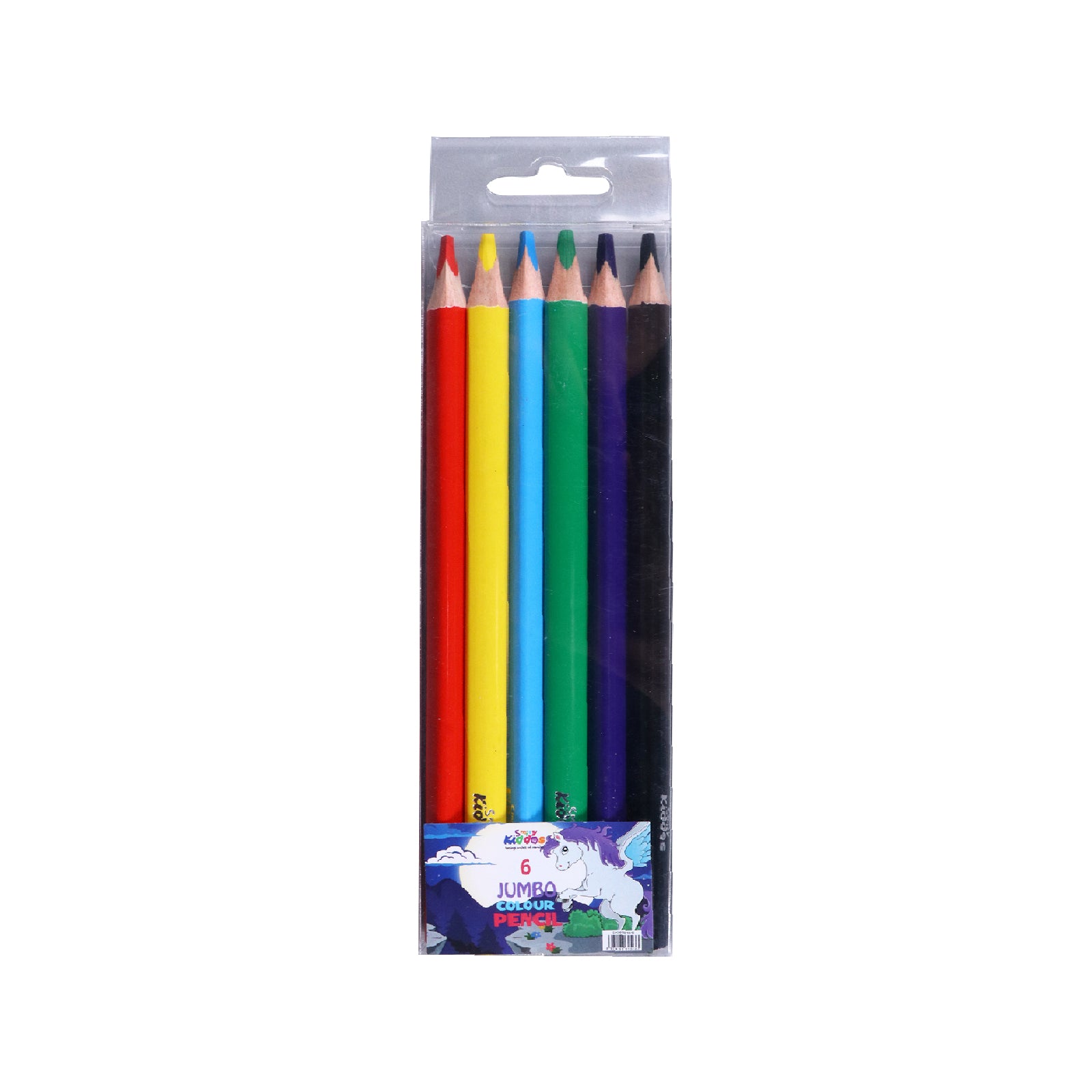 Jumbo Color Pencils – Set of 6 Vibrant & Easy-Grip Pencils for Kids