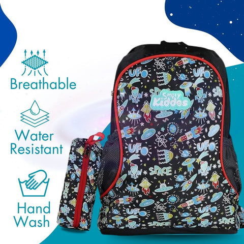 Image of Smily Kiddos Baby Bag with Pouch - Space Theme