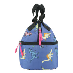 Smily Kiddos Double Decker Lunch Bag Dino Theme - Blue LxWxH :25.5 X 17 X 20 CM