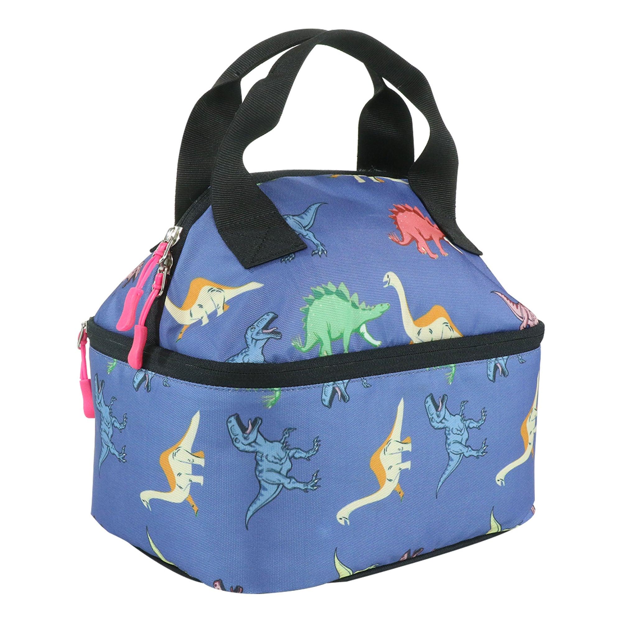 Smily Kiddos Double Decker Lunch Bag Dino Theme - Blue LxWxH :25.5 X 17 X 20 CM