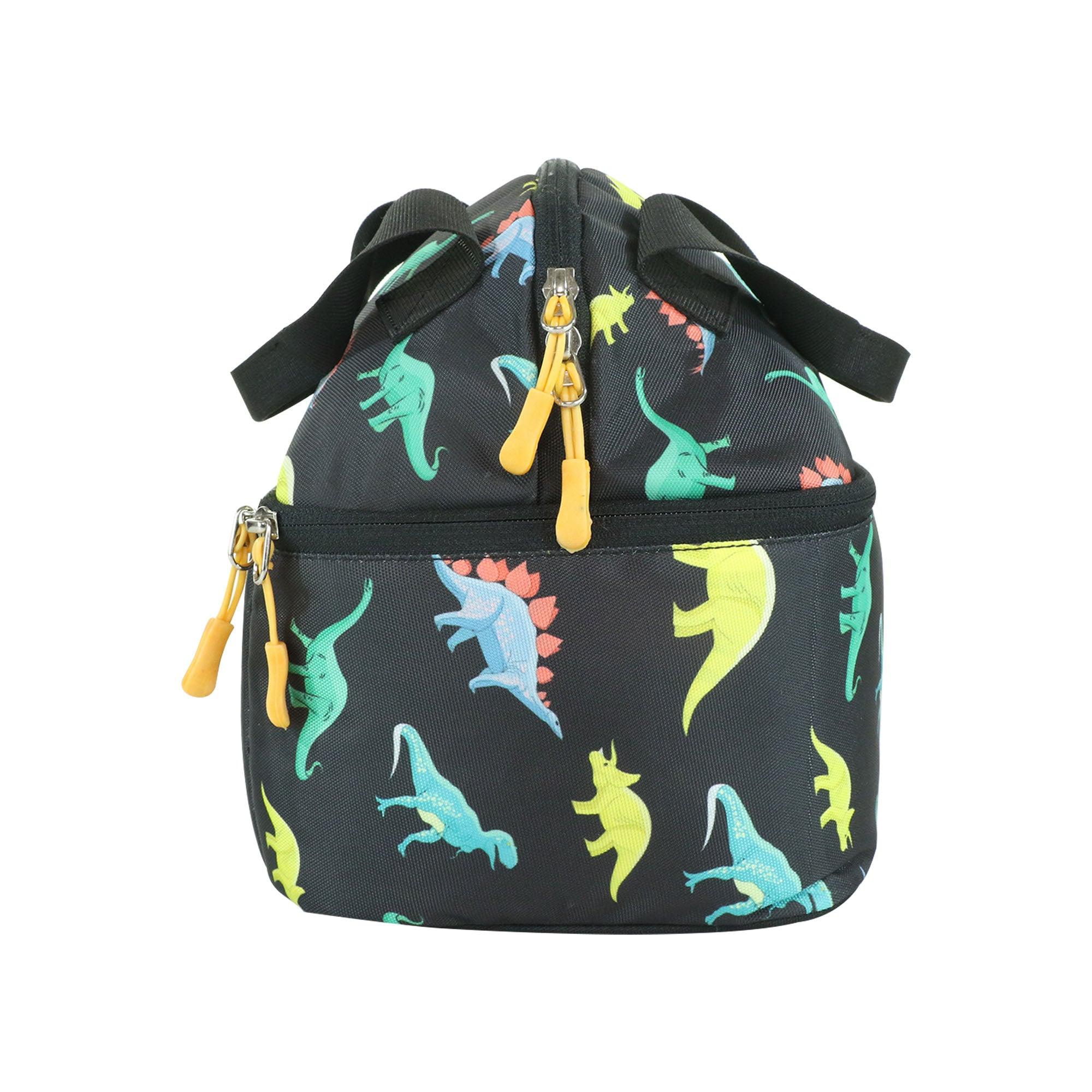 Smily Kiddos Double Decker Lunch Bag Dino Theme - Black LxWxH :25.5 X 17 X 20 CM