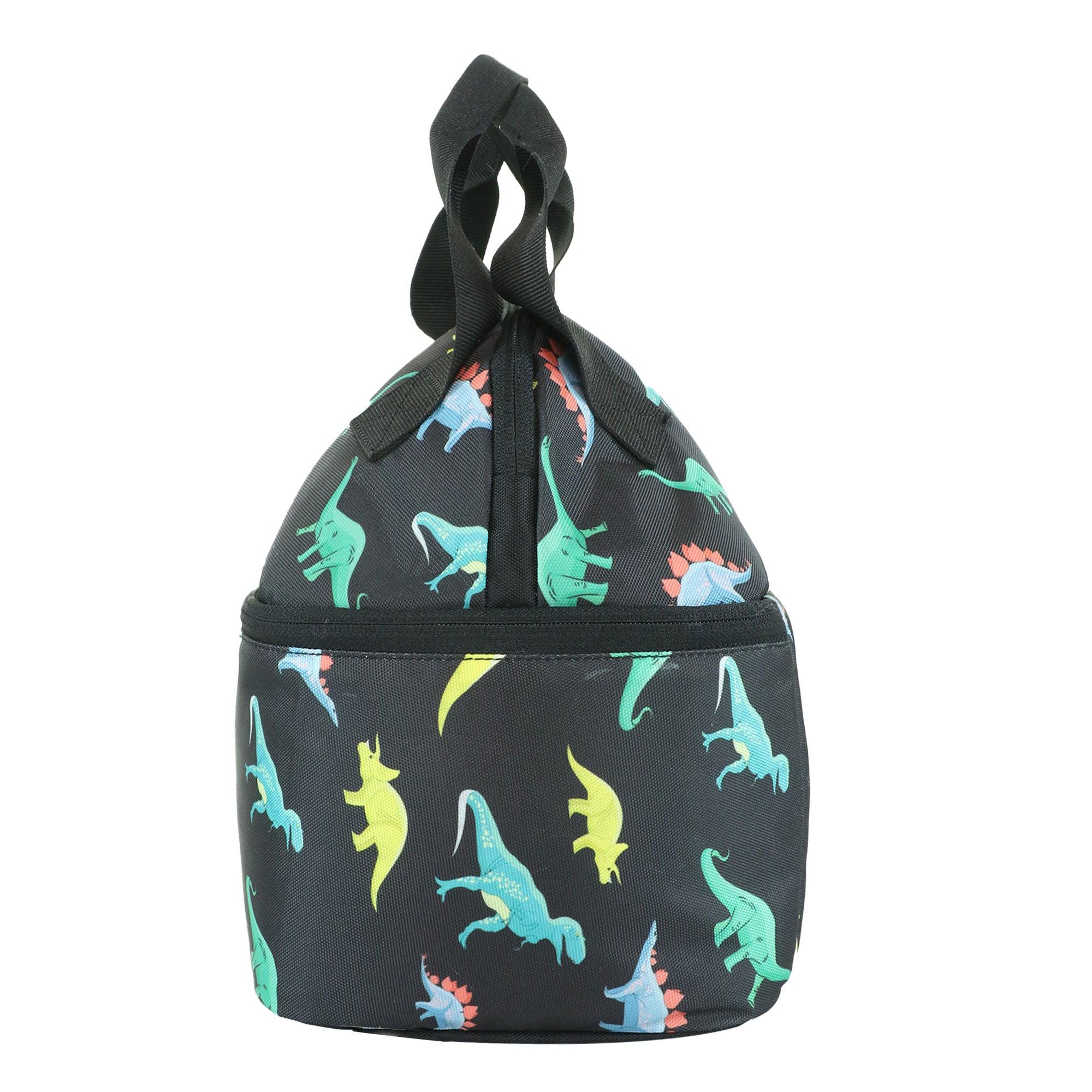 Smily Kiddos Double Decker Lunch Bag Dino Theme - Black LxWxH :25.5 X 17 X 20 CM