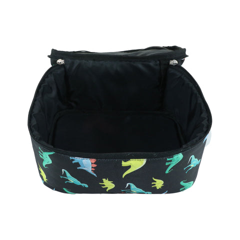 Image of Smily Kiddos Double Decker Lunch Bag Dino Theme - Black LxWxH :25.5 X 17 X 20 CM
